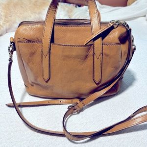 fossil leather satchel/shoulder purse